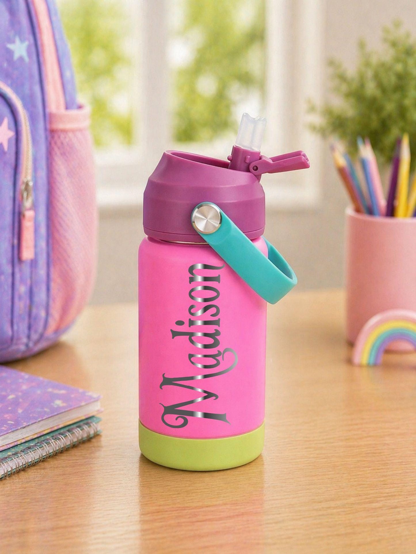 Personalized Kids Water Bottle with Name - personalized engraved gift, family-made in Long Island