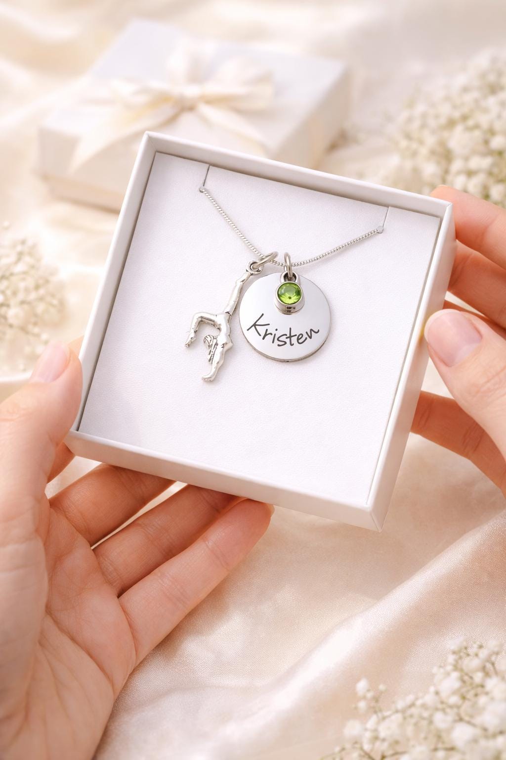 Personalized Gymnastics Gift Keychain - personalization example