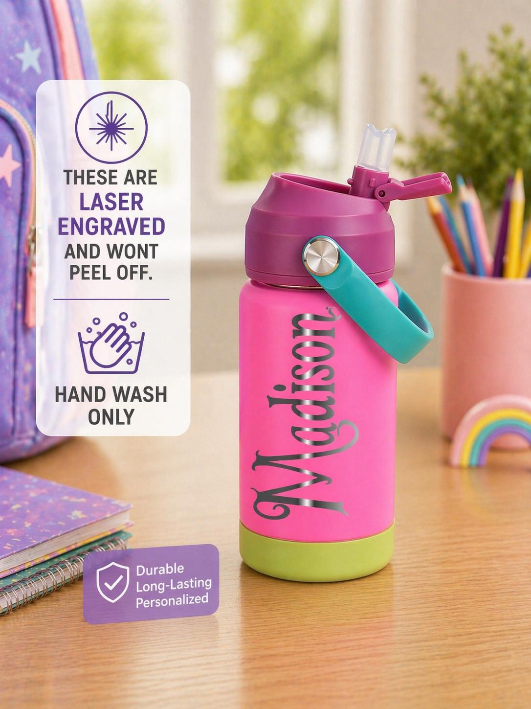Personalized Kids Water Bottle with Name - personalization example