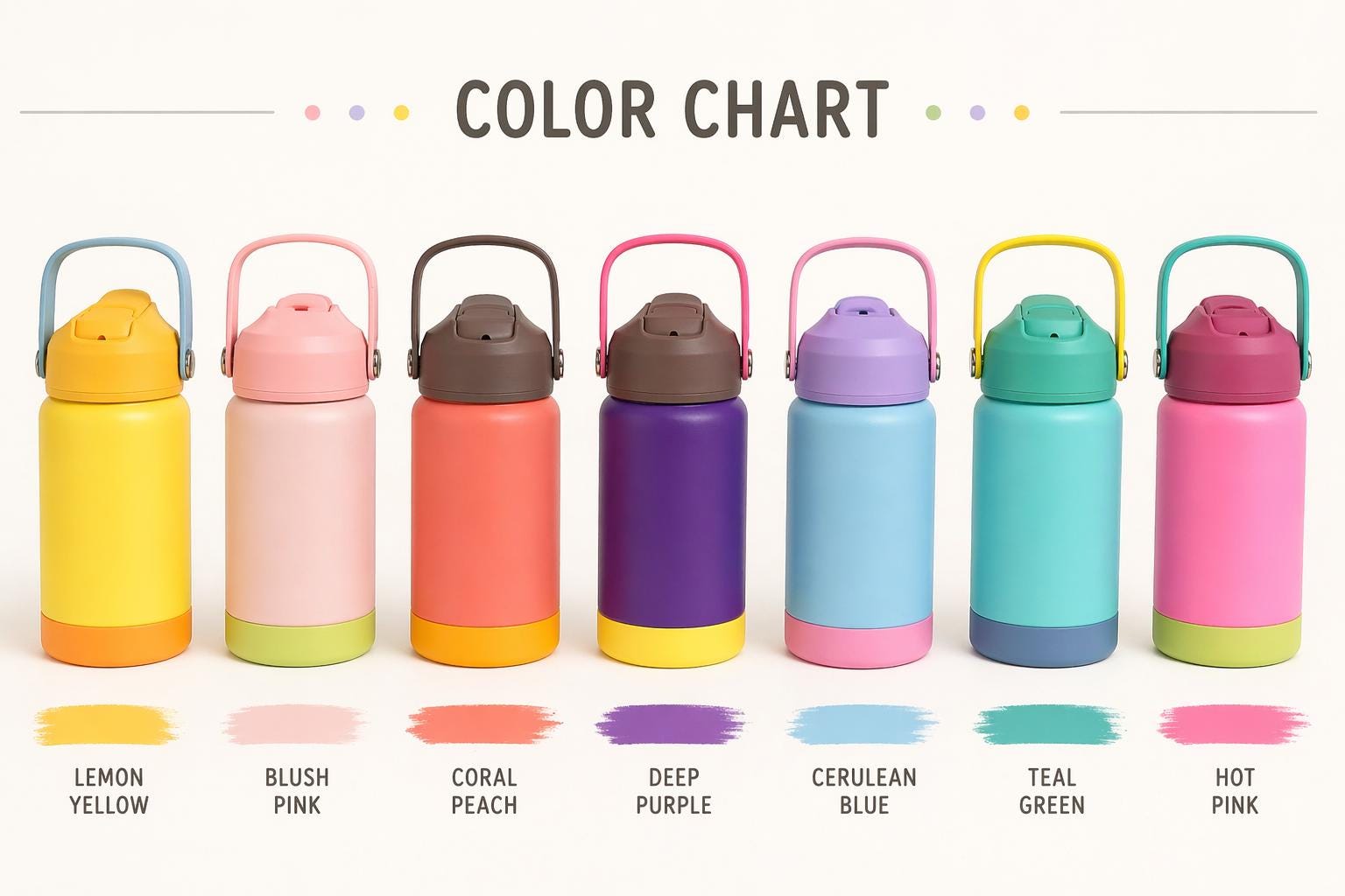 Personalized Kids Water Bottle with Name - color and style options