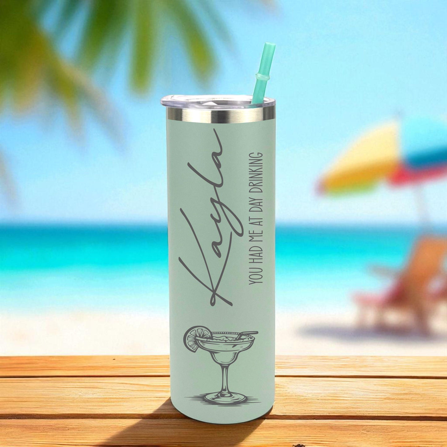 Beach Trip Tumblers with Name - personalization example