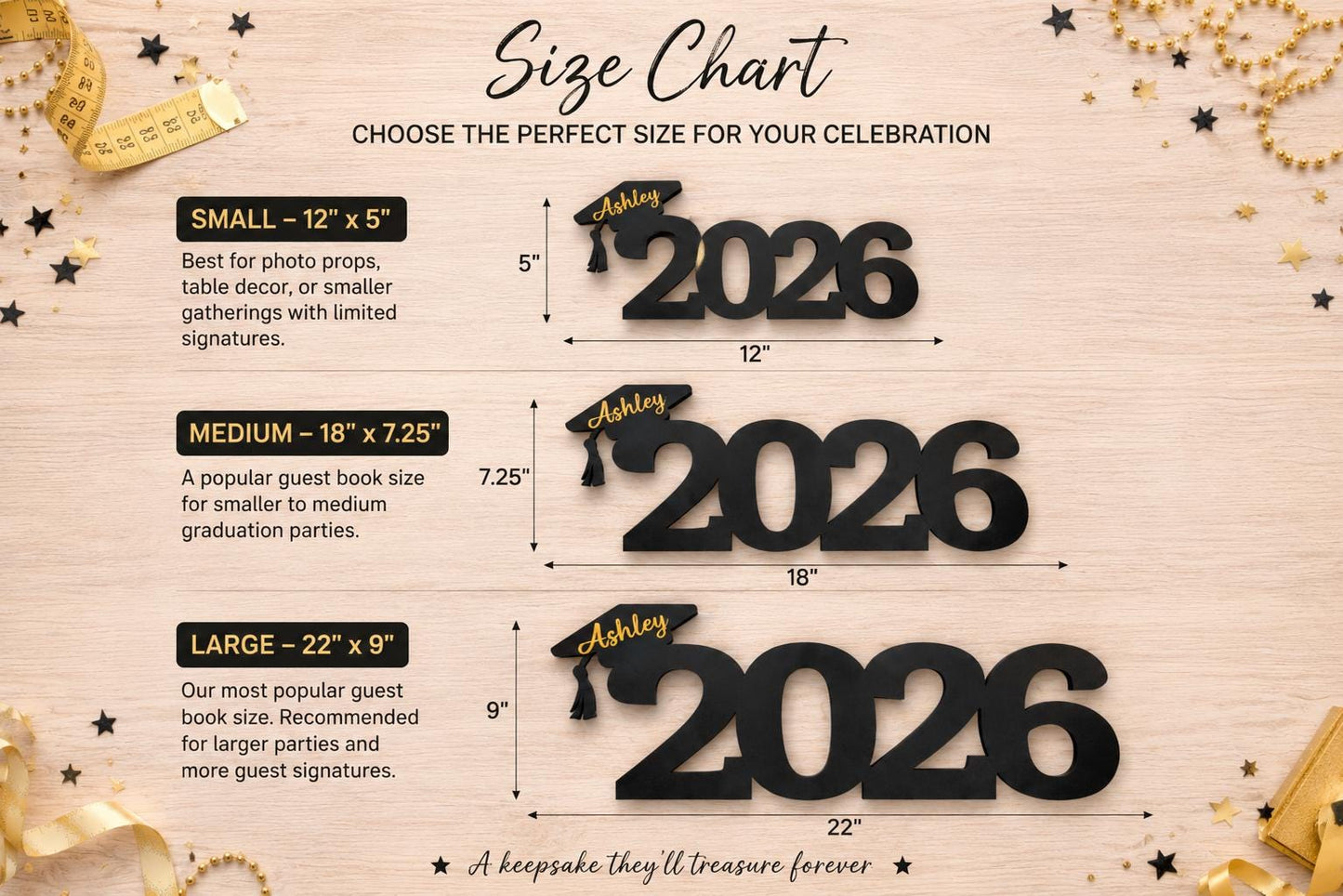 Graduation Guest Book Sign Class of 2026 - color and style options