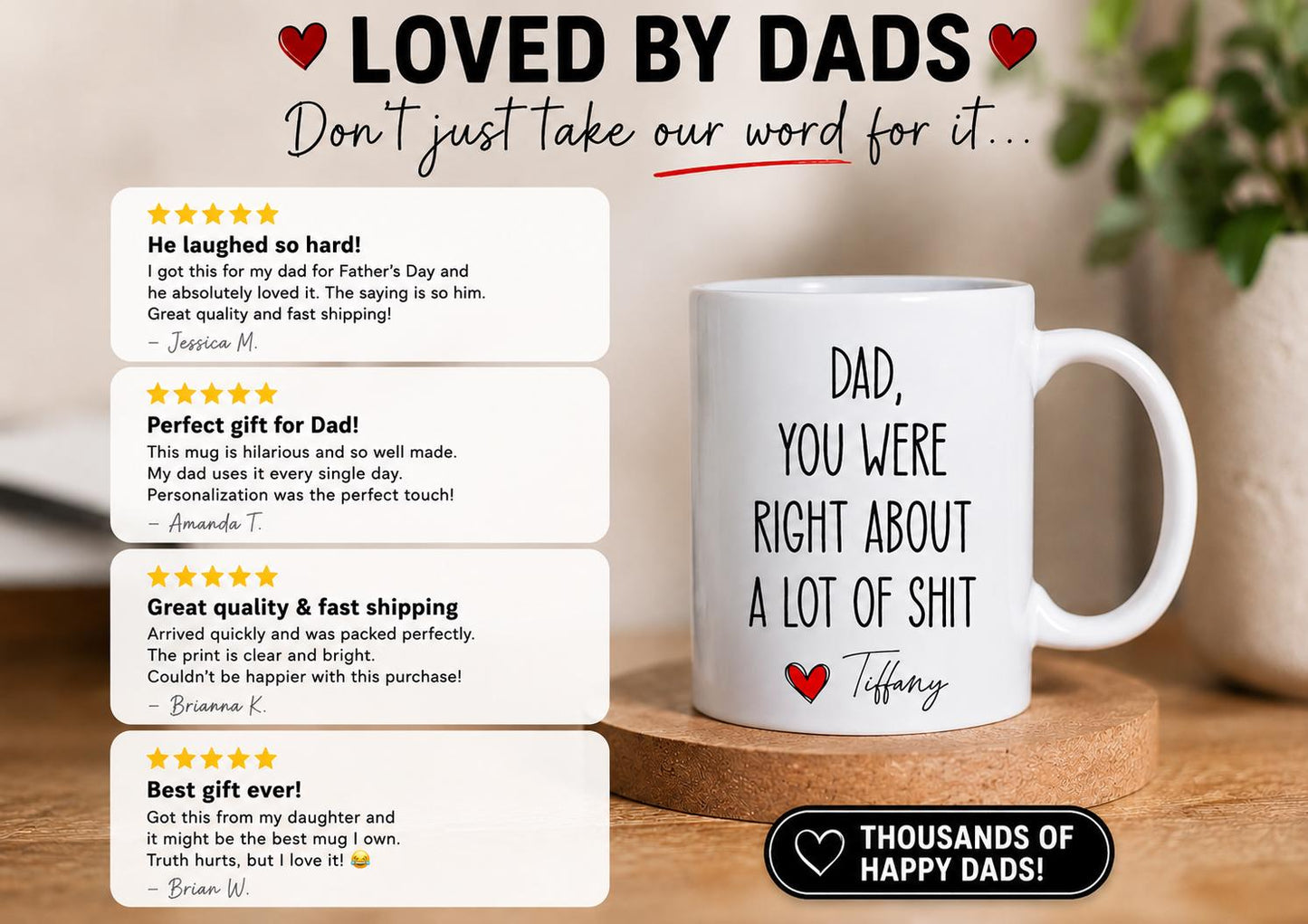 “You Were Right About a Lot of Shit” Coffee Mug - a thoughtful custom gift