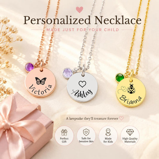 Personalized Child Necklace - personalized engraved gift, family-made in Long Island