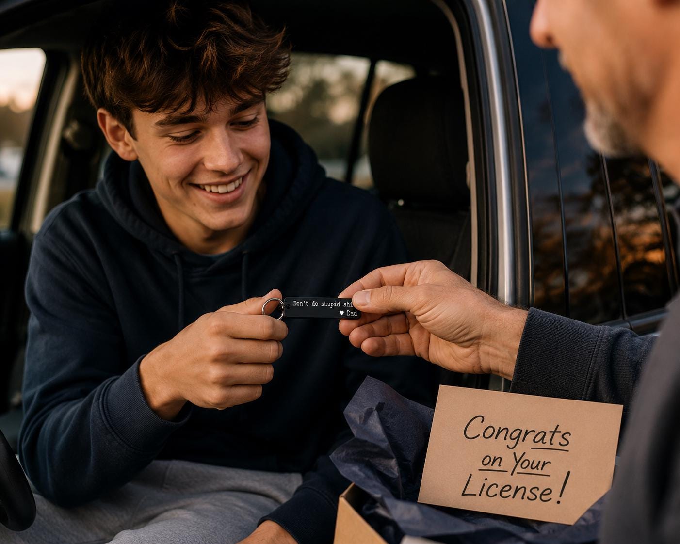 Funny Teen Driver Keychain - color and style options