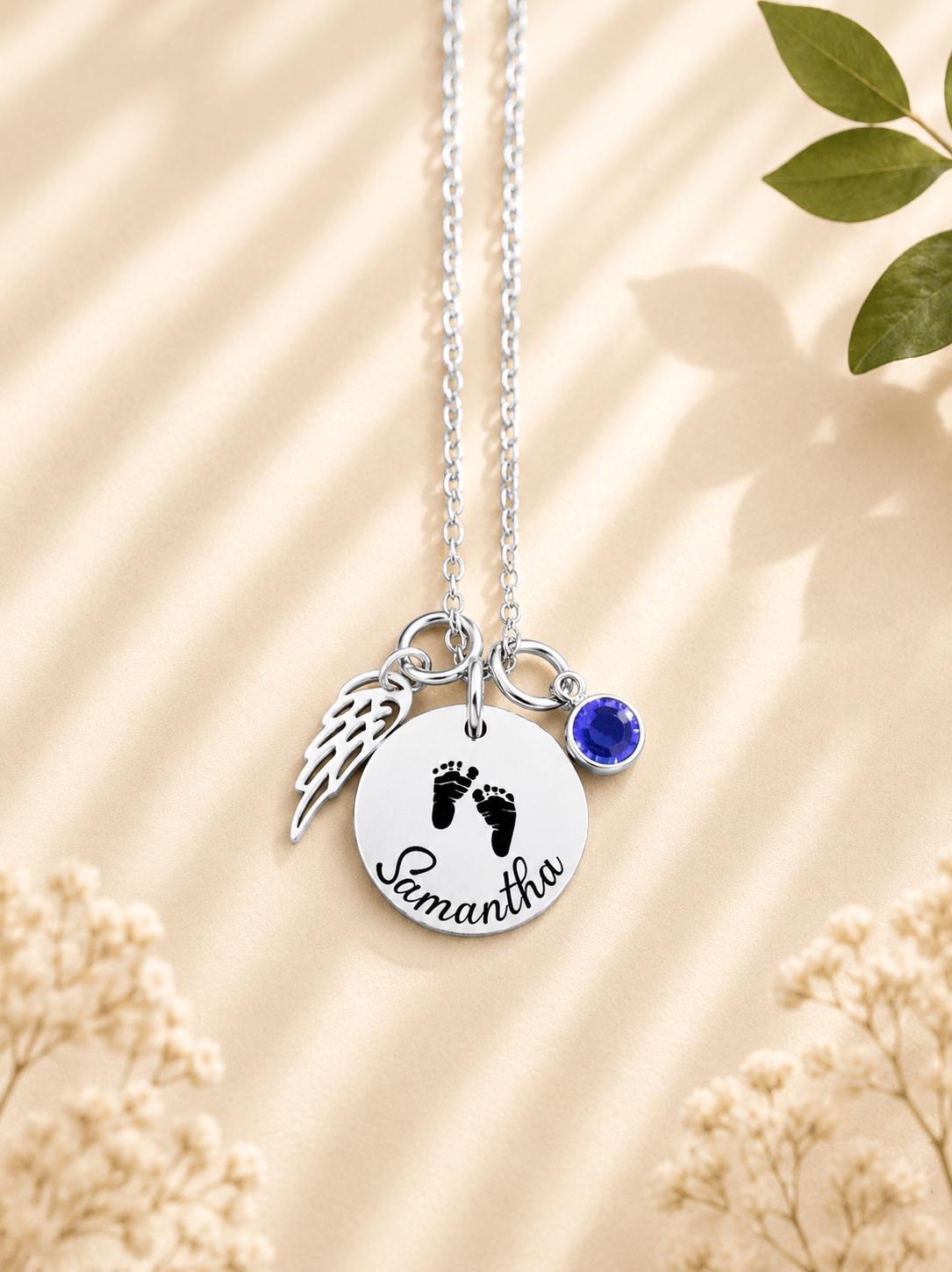 Miscarriage Memorial Necklace - personalization example