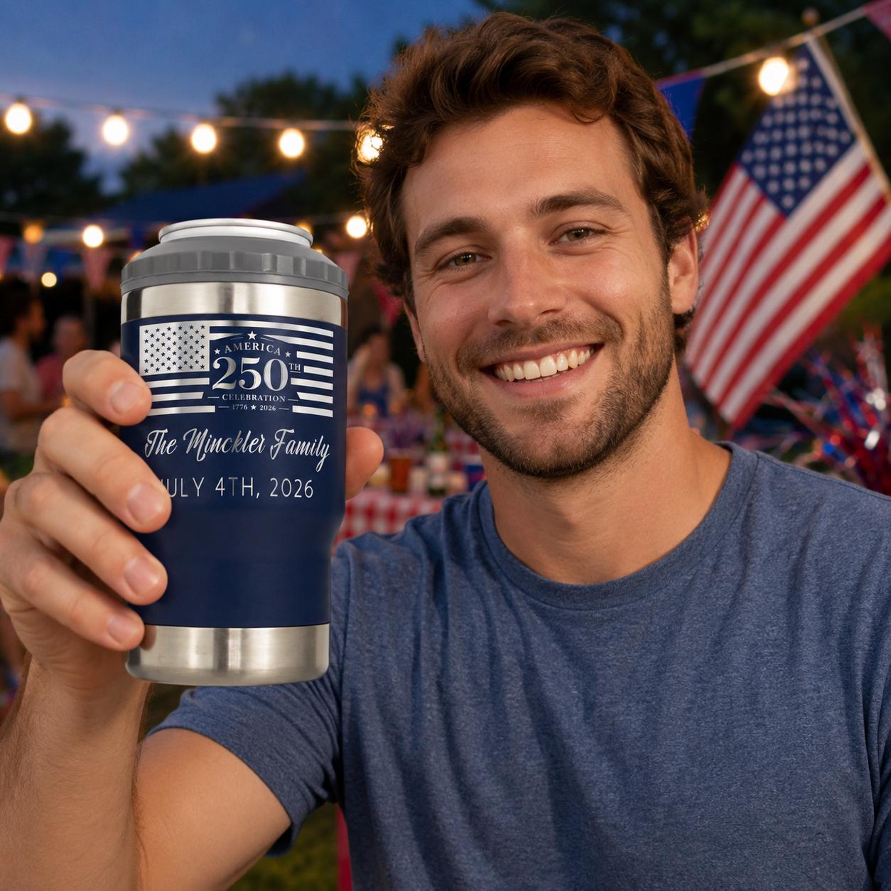 250th Anniversary Can Cooler - personalization example