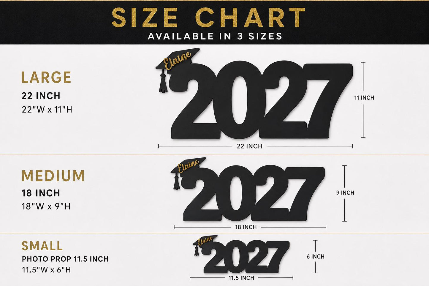 Personalized Class of 2027 Graduation Sign - personalized engraved gift, family-made in Long Island