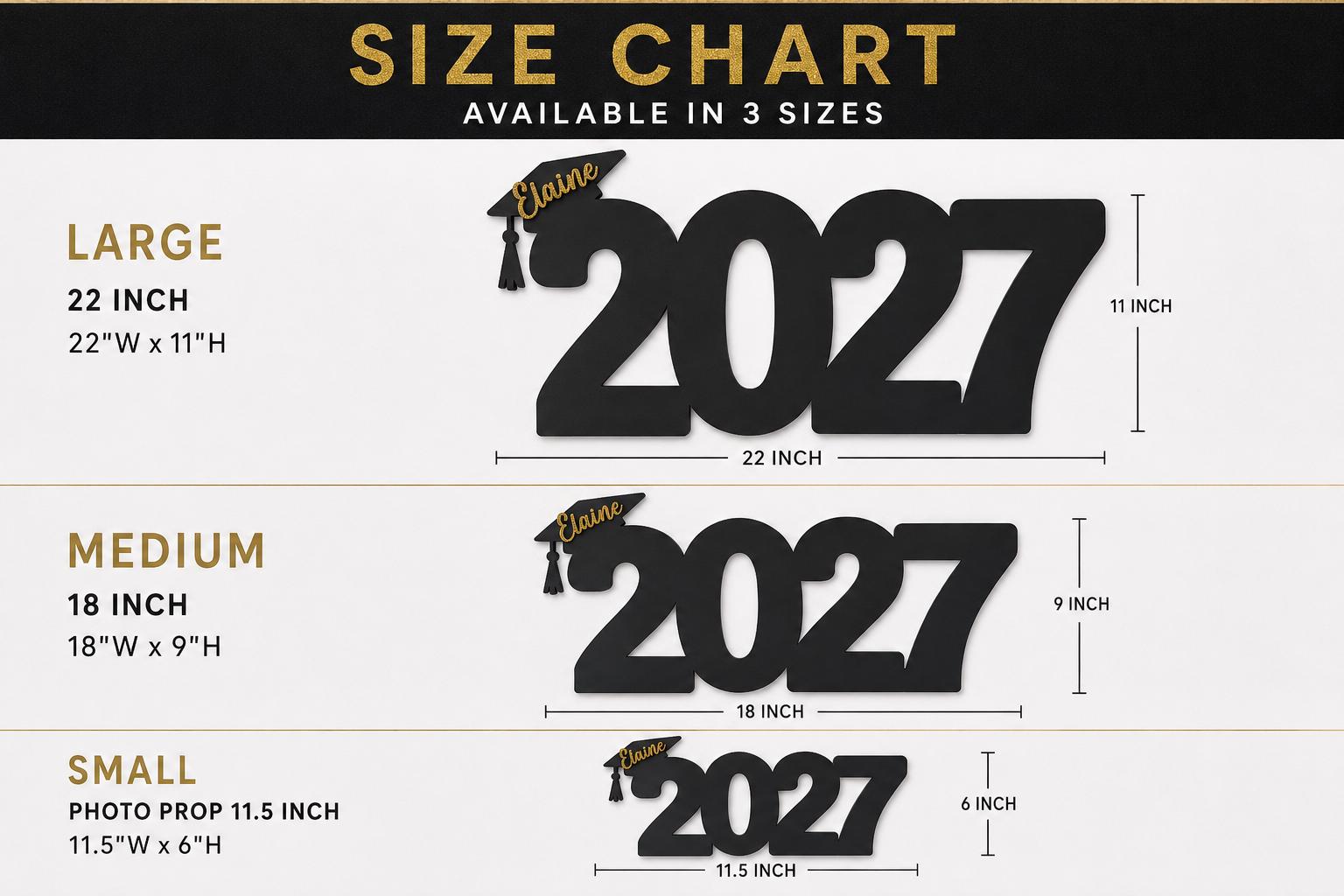Personalized Class of 2027 Graduation Sign - personalized engraved gift, family-made in Long Island
