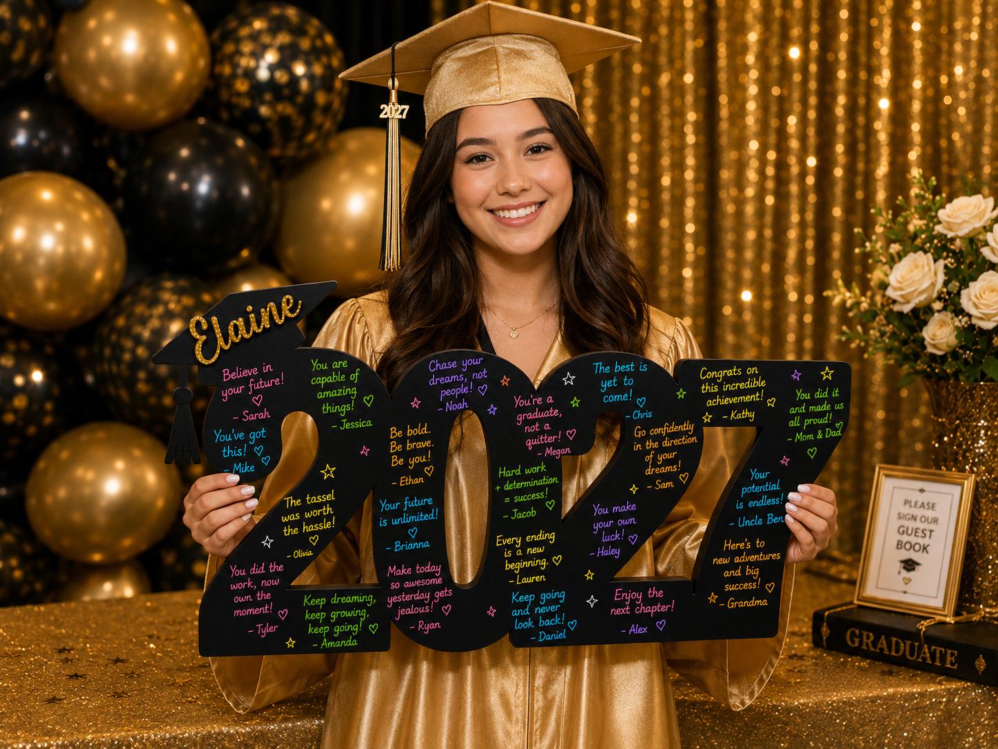 Personalized Class of 2027 Graduation Sign - color and style options