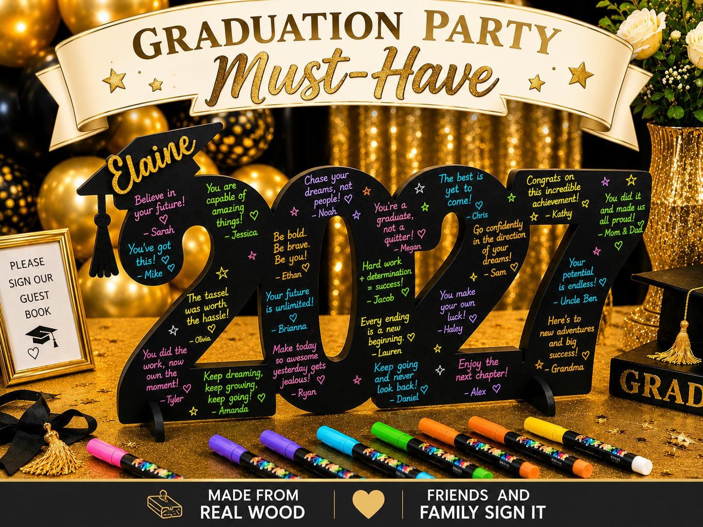 Personalized Class of 2027 Graduation Sign