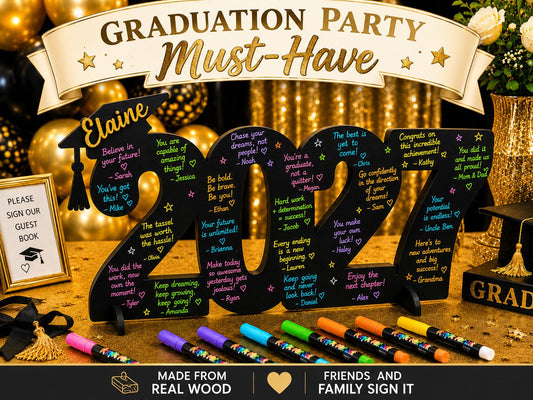 Personalized Class of 2027 Graduation Sign - personalized engraved gift, family-made in Long Island