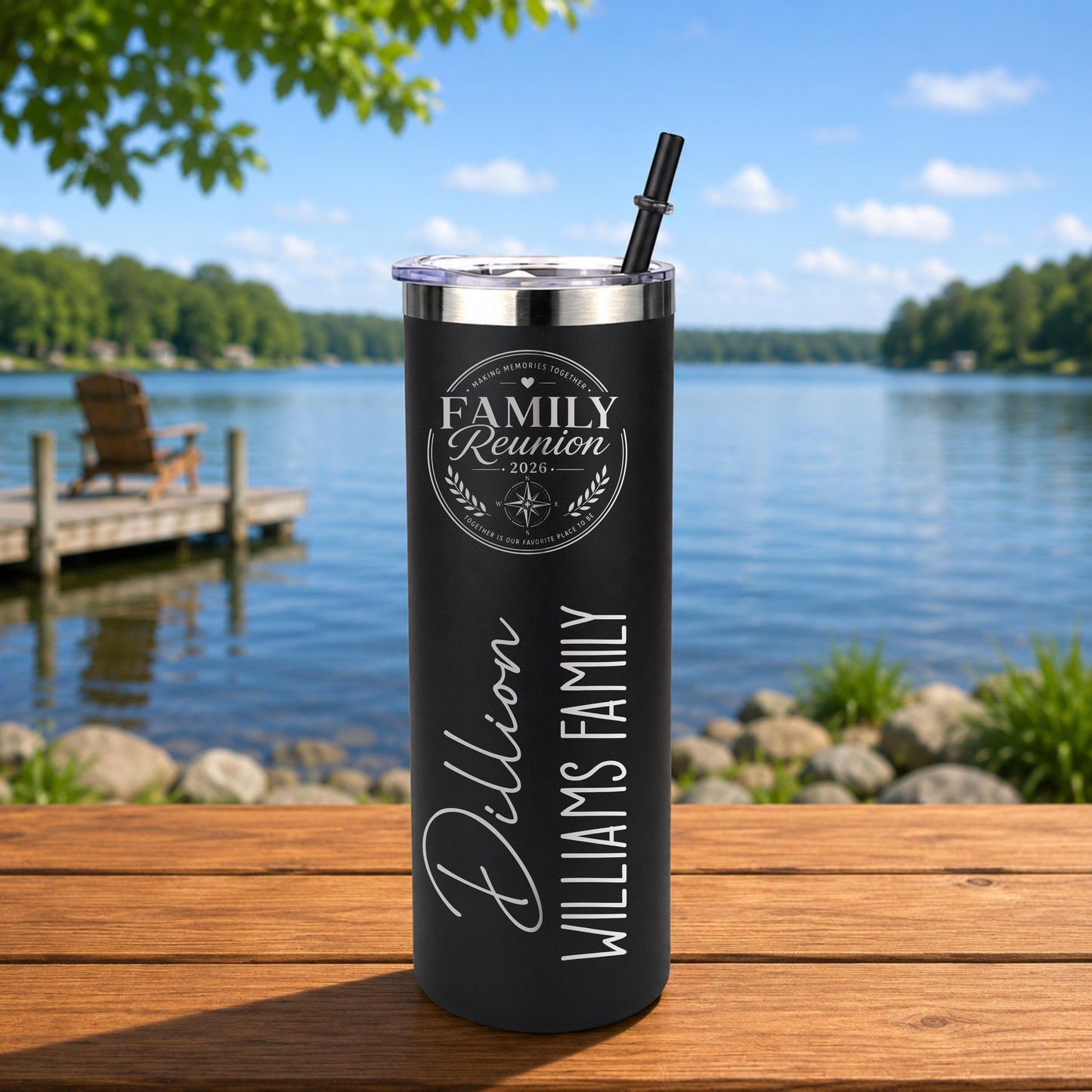 Family Reunion Cups with Name - personalized engraved gift, family-made in Long Island