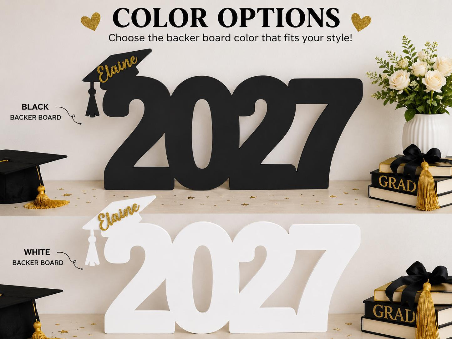 Personalized Class of 2027 Graduation Sign - color and style options