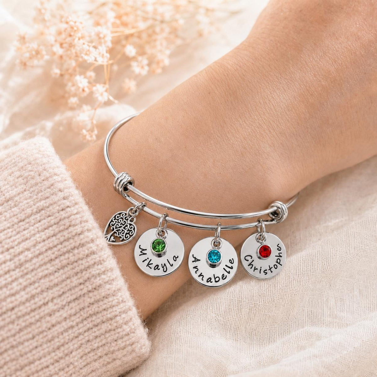 Personalized Bracelet for Mom with Kids Names
