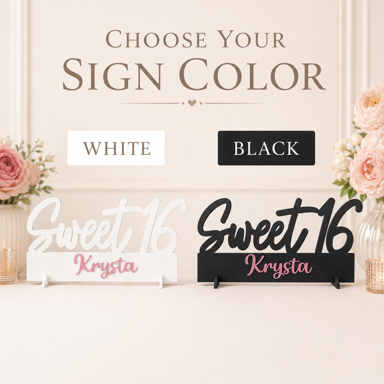 Sweet 16 Photo Prop & Table Centerpiece, Personalized Name Sign
