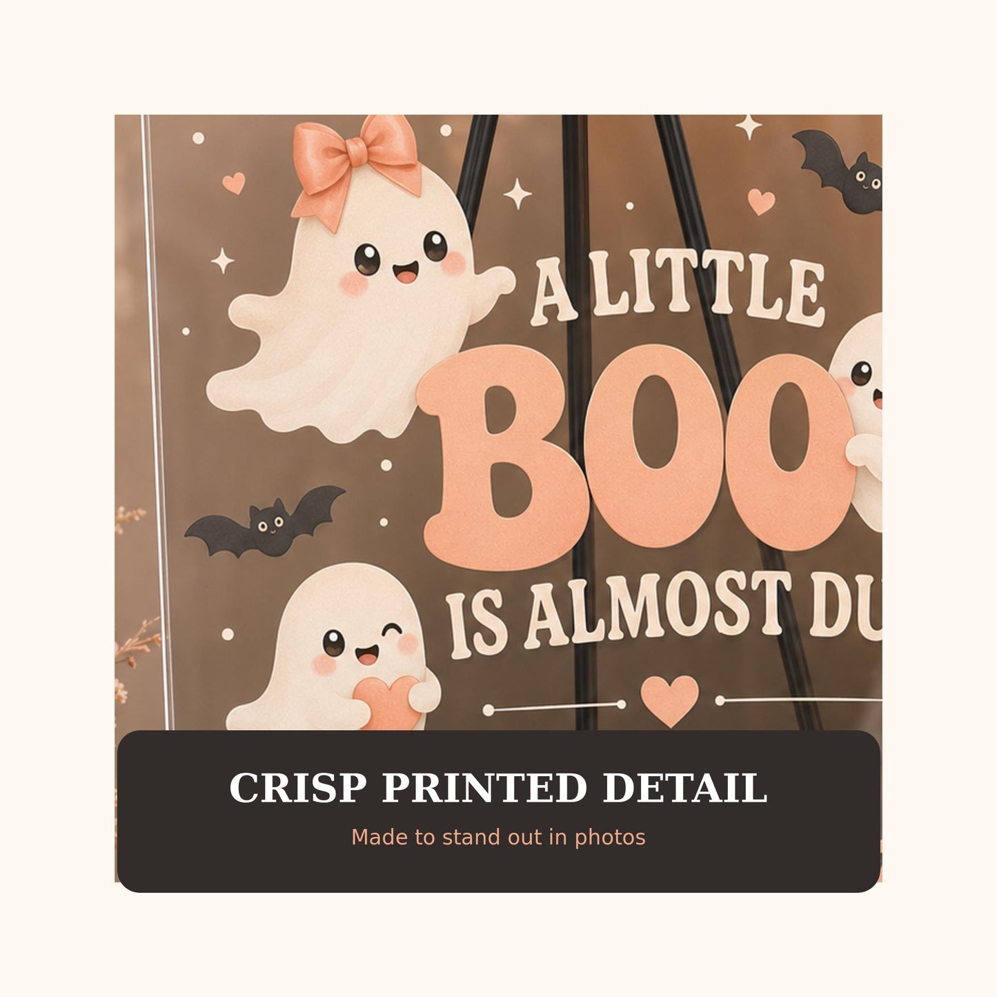 Personalized Little Boo Baby Shower Welcome Sign, Halloween Acrylic Sign, A Little Boo Is Almost Due