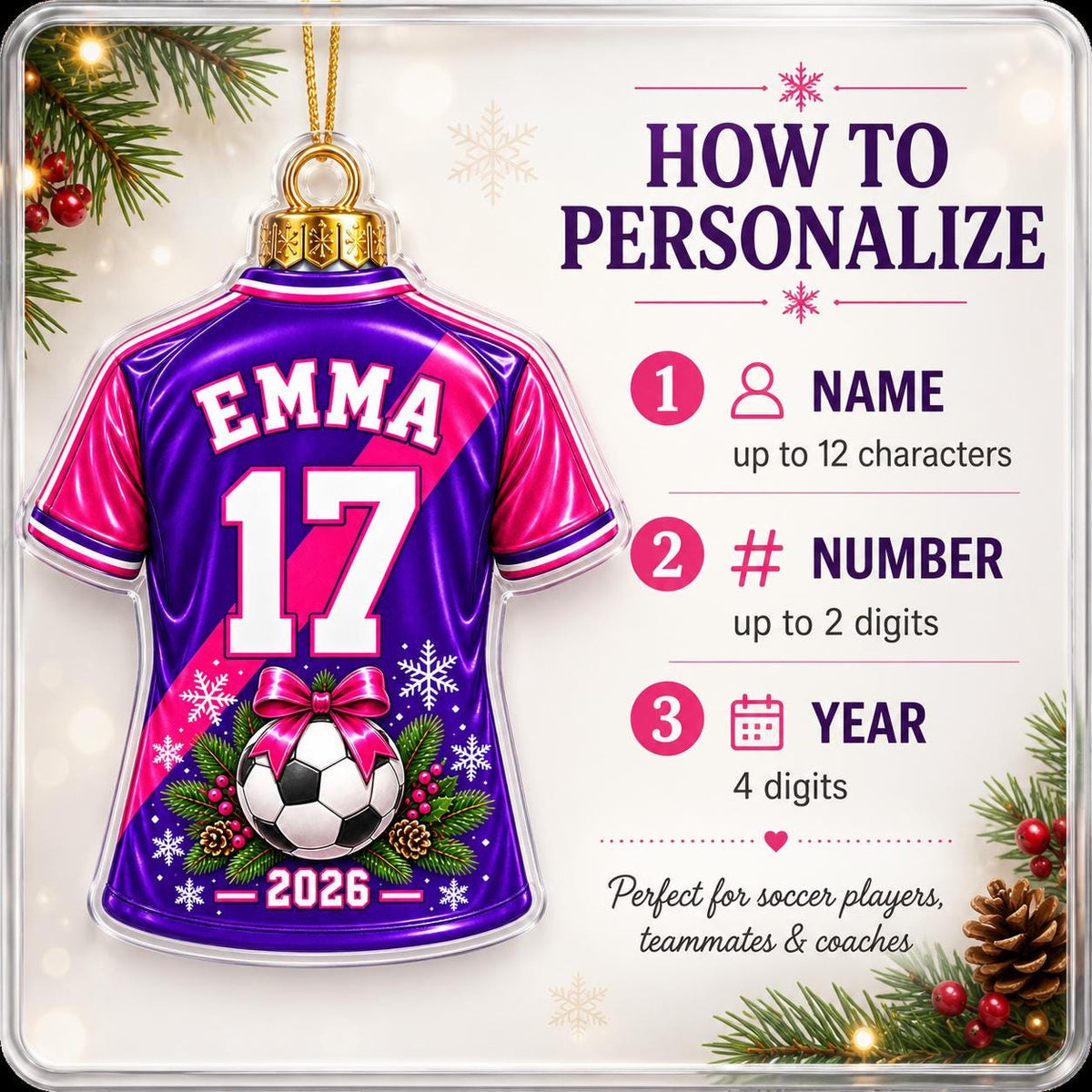 Personalized Soccer Ornament