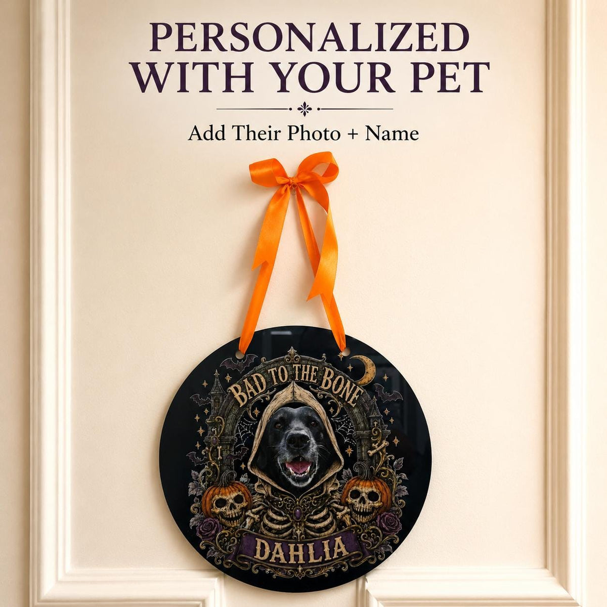 Custom Pet Portrait Halloween Sign