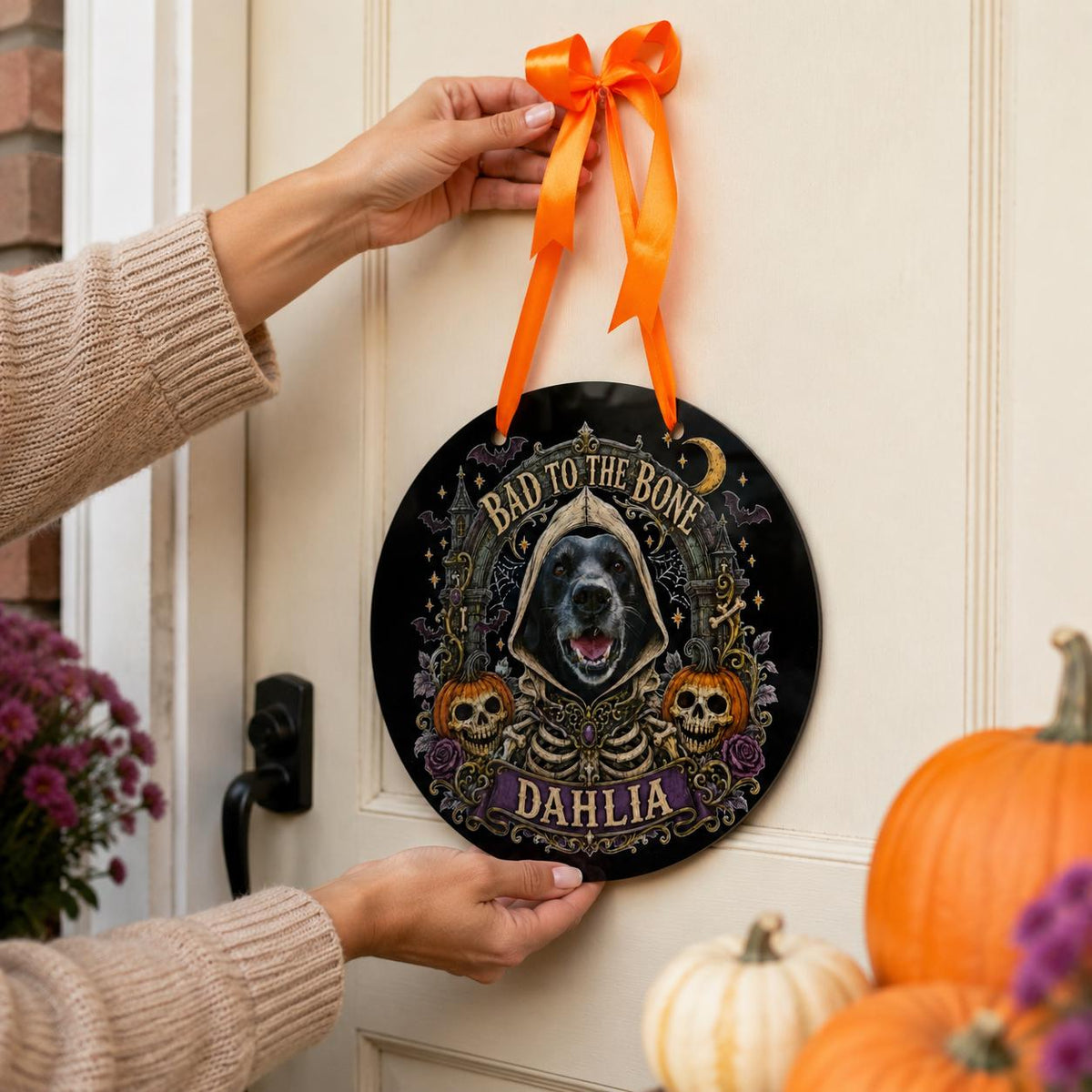 Custom Pet Portrait Halloween Sign