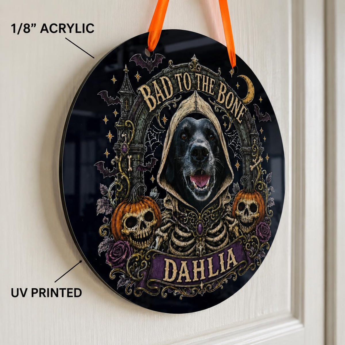 Custom Pet Portrait Halloween Sign