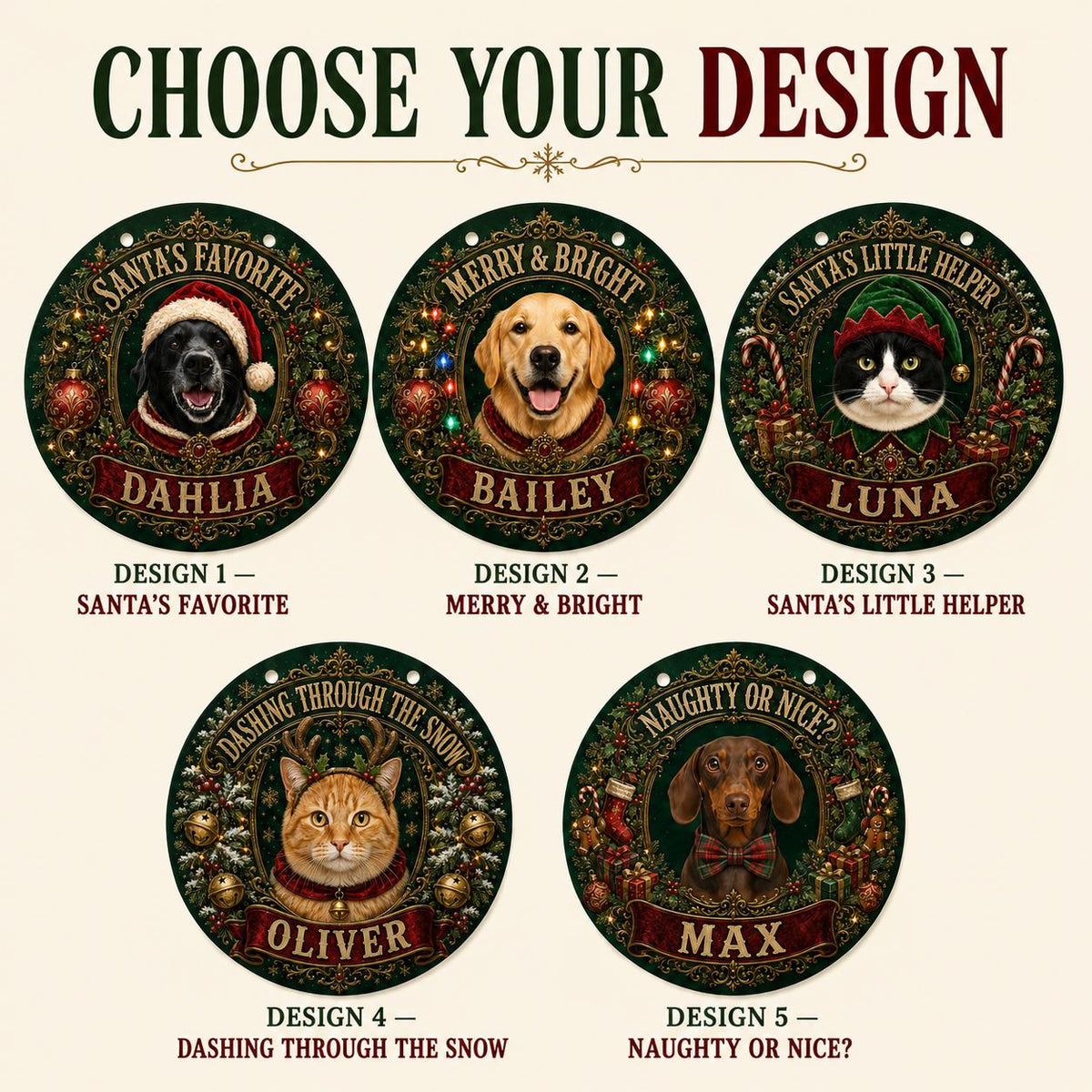 Custom Pet Portrait Christmas Sign
