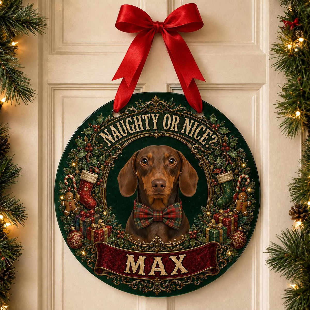 Custom Pet Portrait Christmas Sign