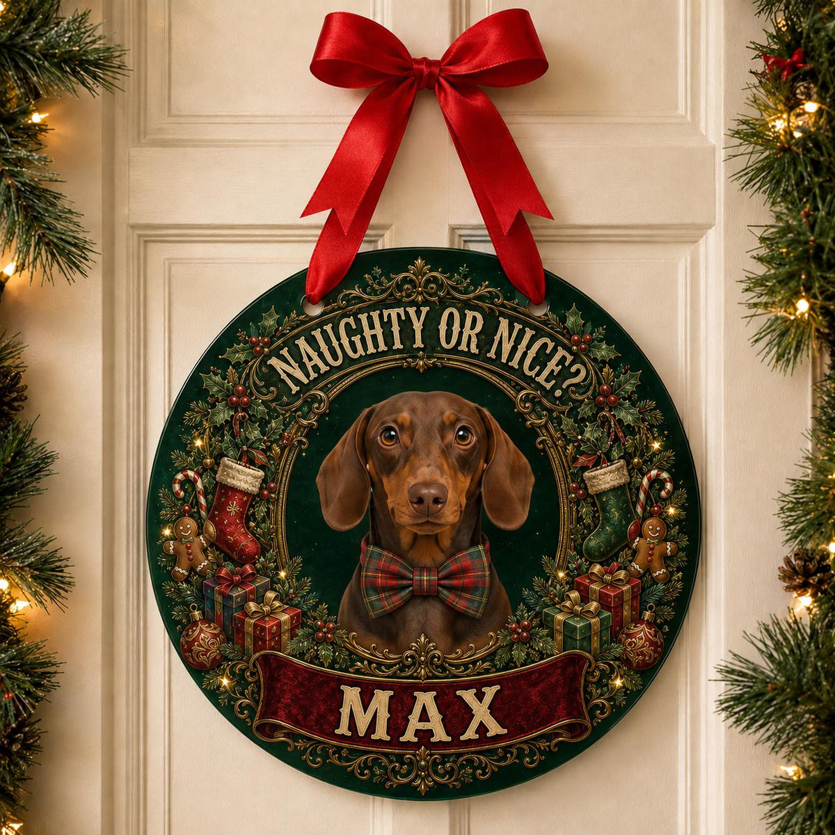 Personalized Pet Christmas Door Hanger