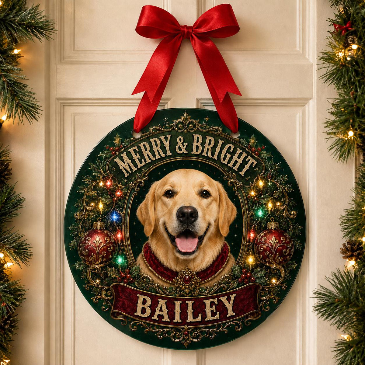 Personalized Pet Christmas Door Hanger