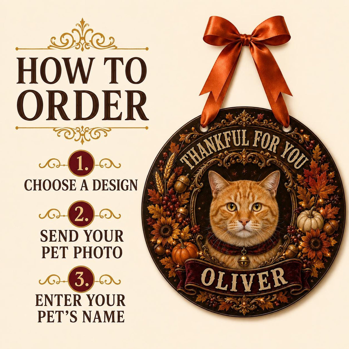 Personalized Thanksgiving Pet Door Hanger