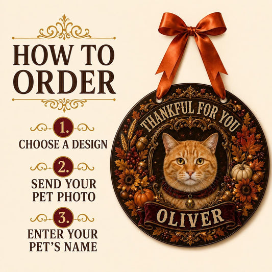 Personalized Thanksgiving Pet Door Hanger