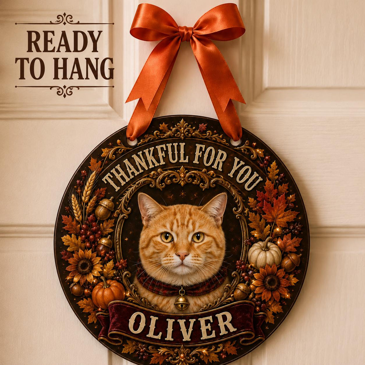 Personalized Thanksgiving Pet Door Hanger