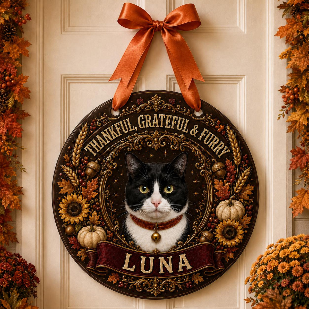 Personalized Thanksgiving Pet Door Hanger