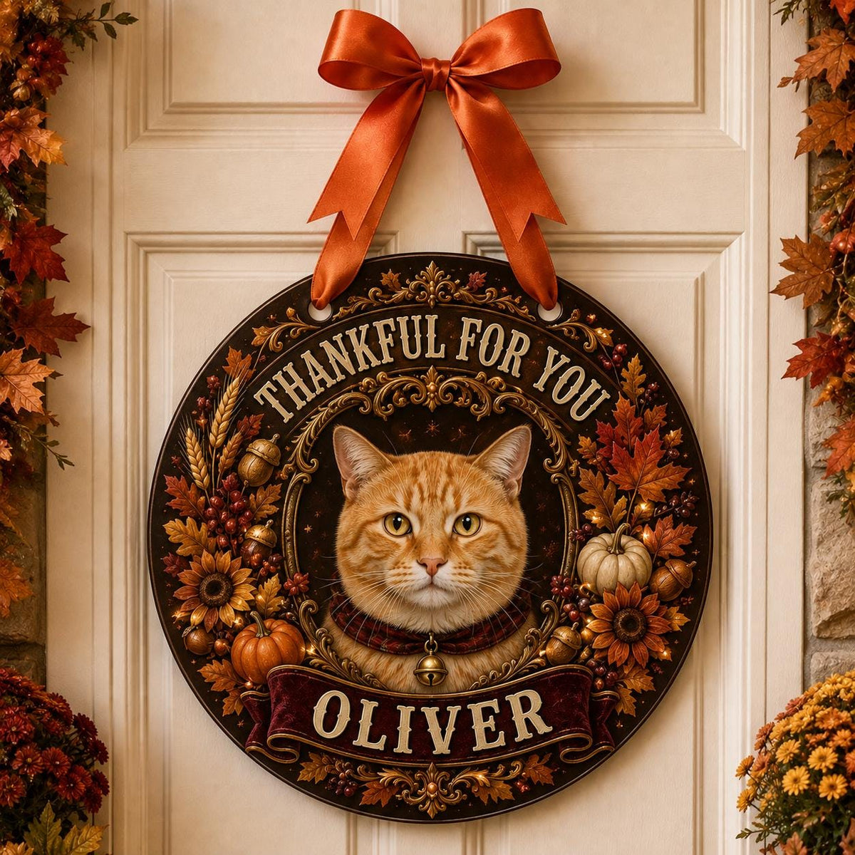 Personalized Thanksgiving Pet Door Hanger