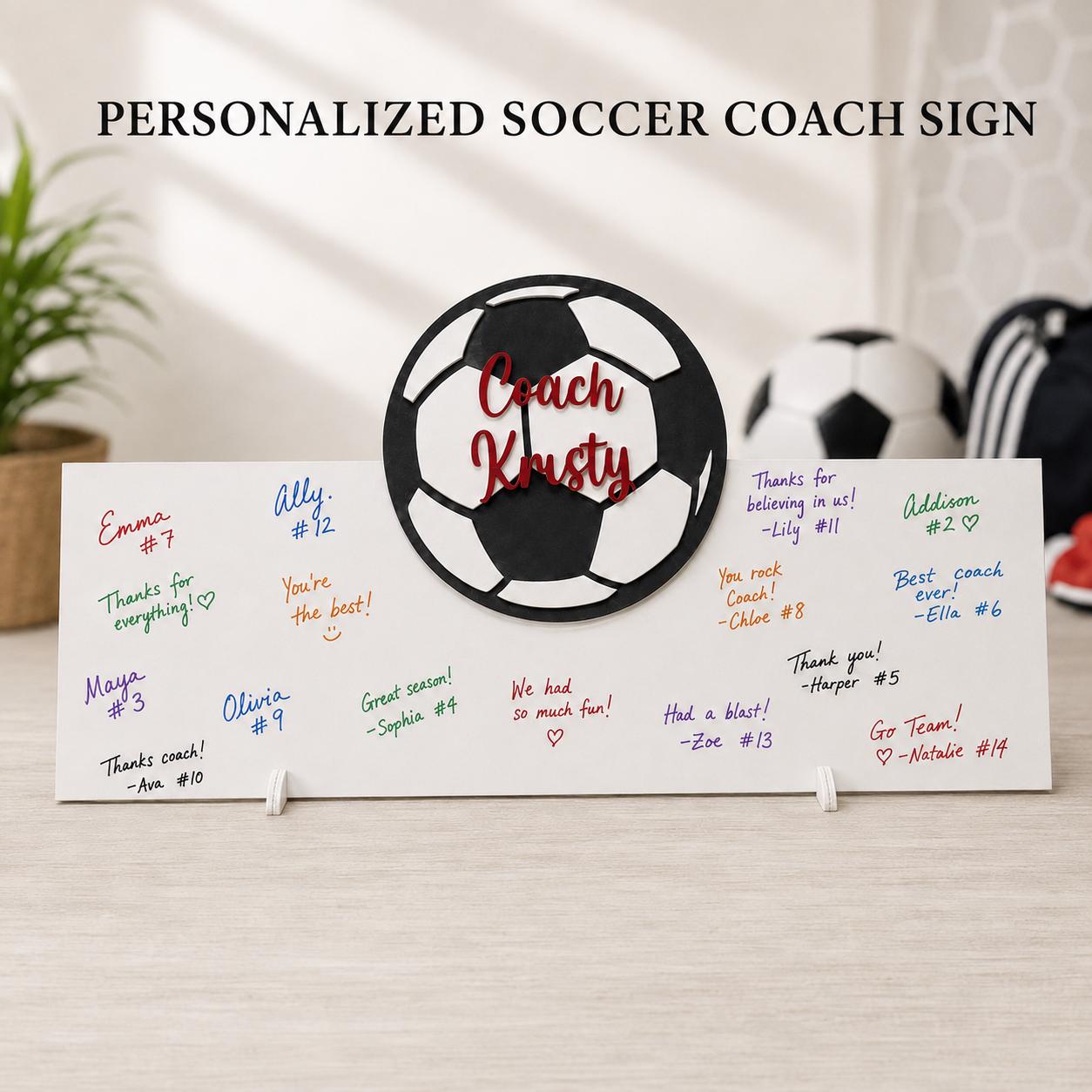 Personalized Soccer Coach Gift | Team Signature Sign