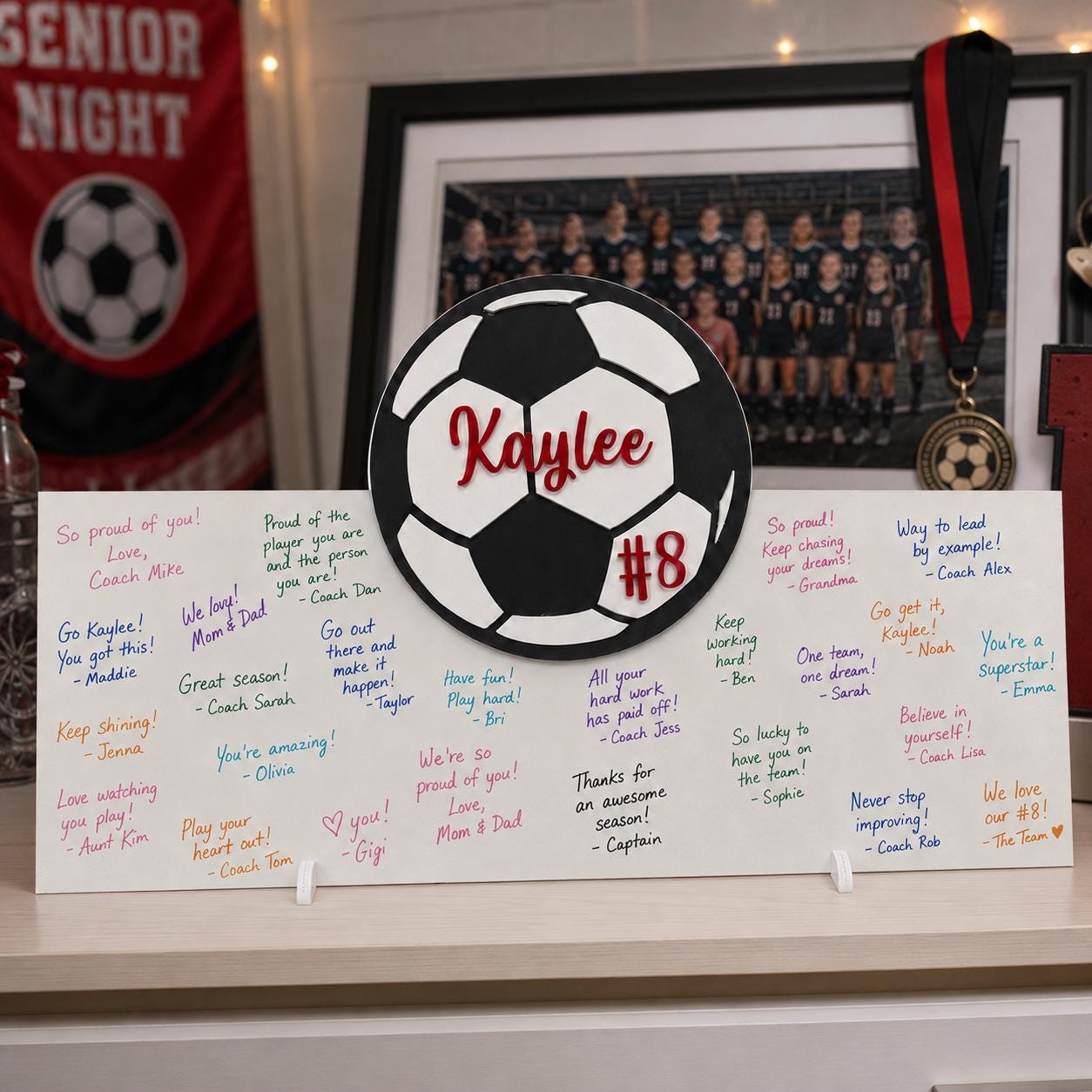 Personalized Soccer Senior Night Sign | Team Signature Board