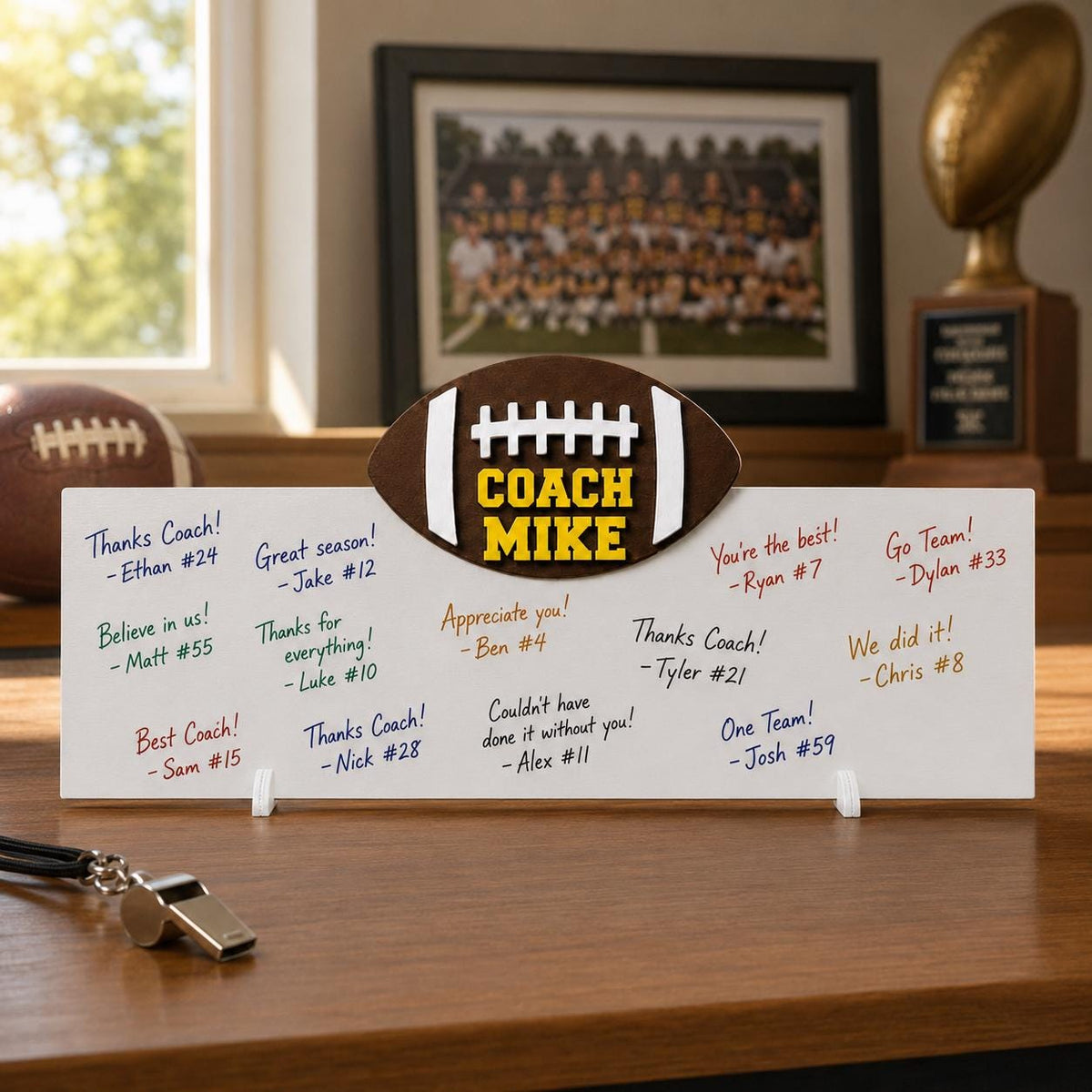 Personalized Football Coach Gift | Team Signing Board