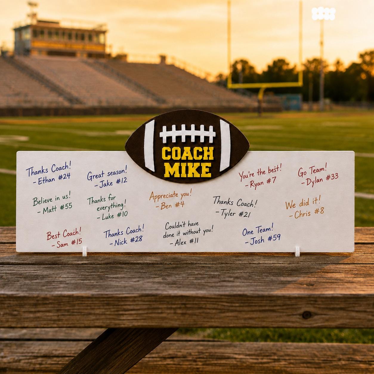 Personalized Football Coach Gift | Team Signing Board