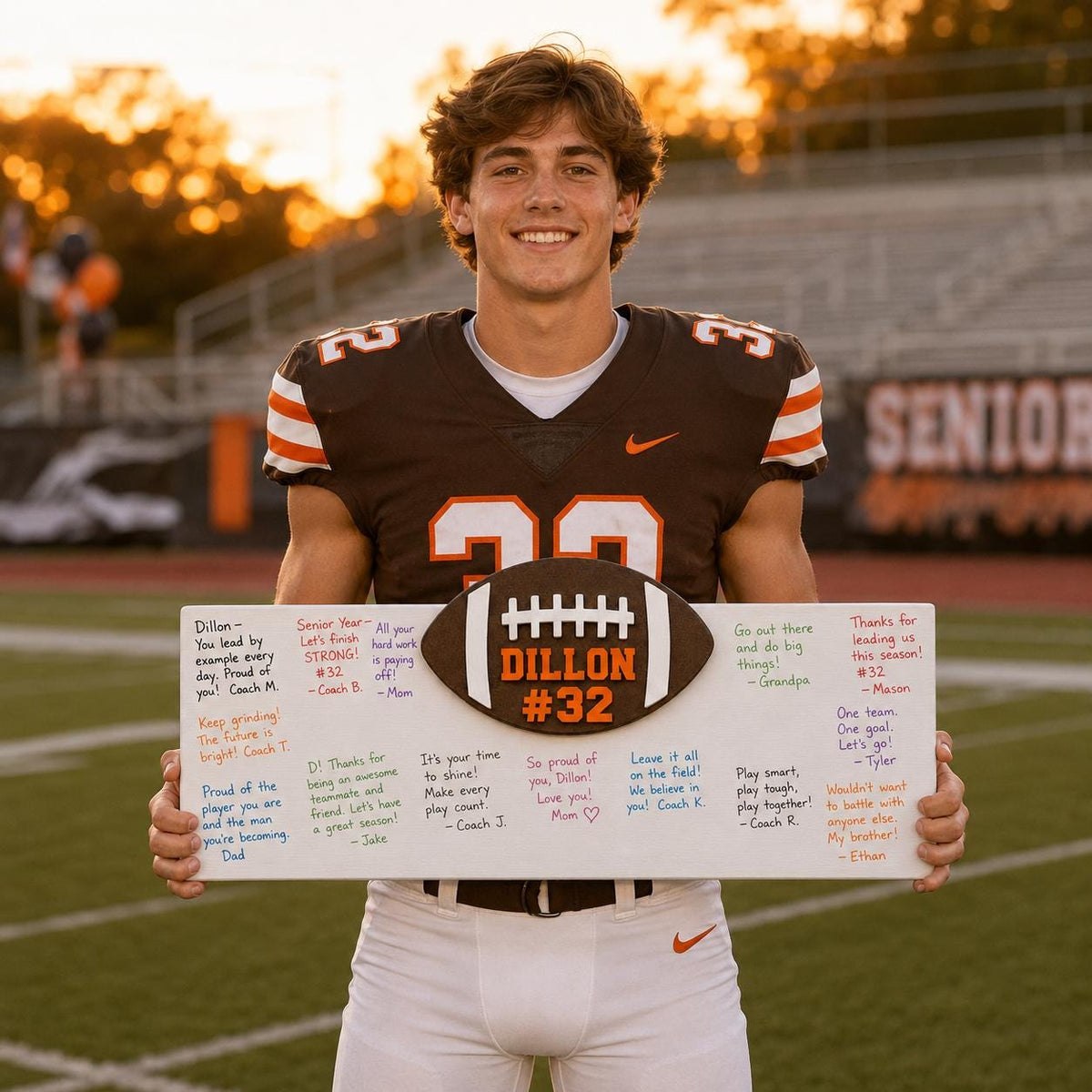 Personalized Football Senior Night Sign | Team Signing Board