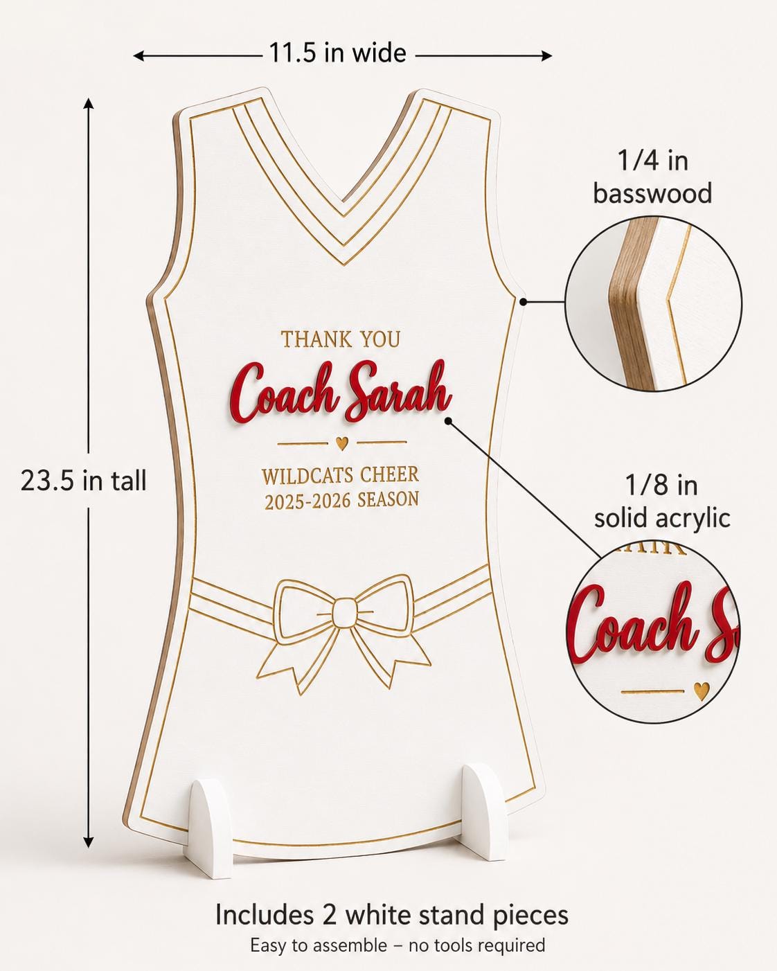 Personalized Cheer Coach Gift | Team Signature Sign