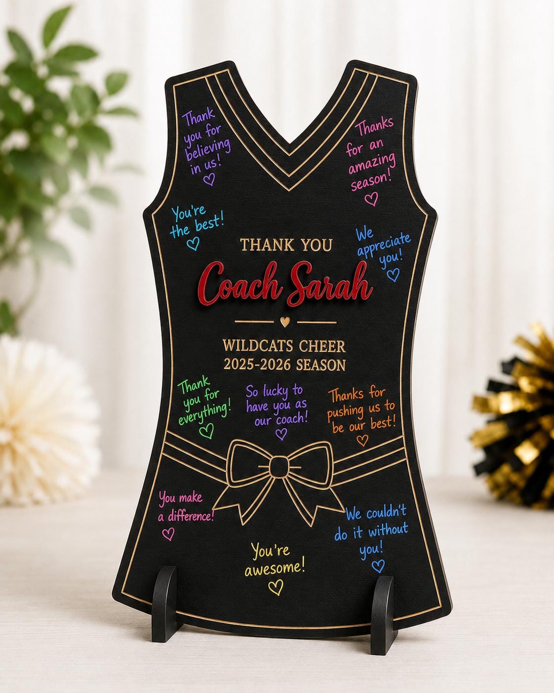 Personalized Cheer Coach Gift | Team Signature Sign