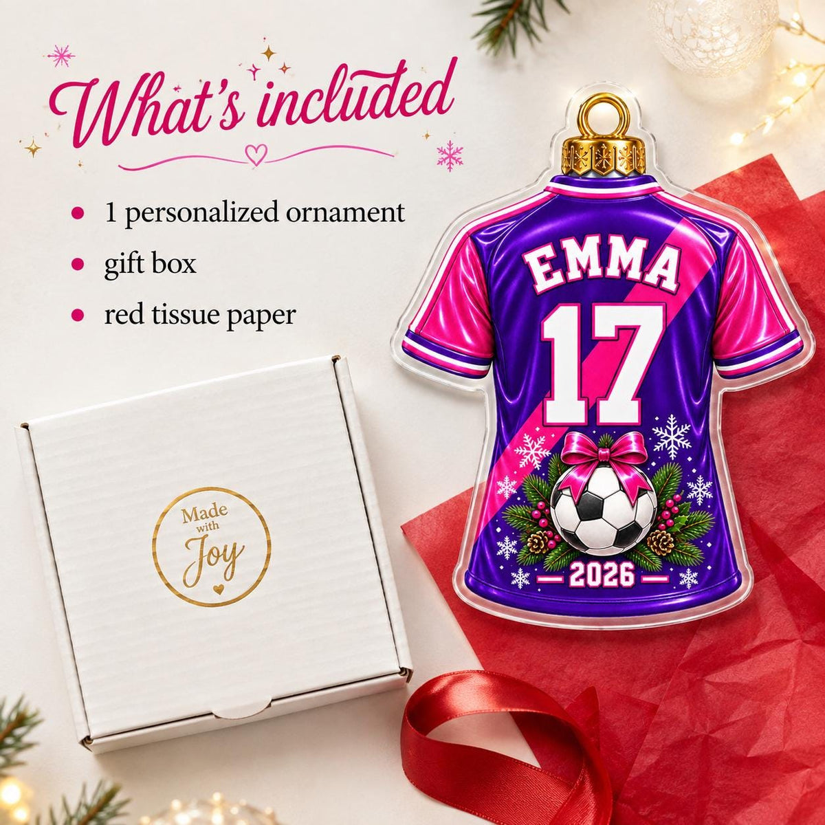 Personalized Soccer Ornament