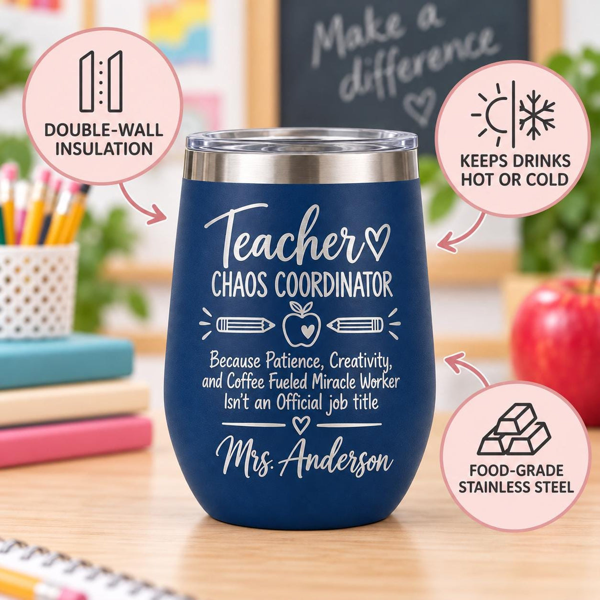 Personalized Teacher Tumbler
