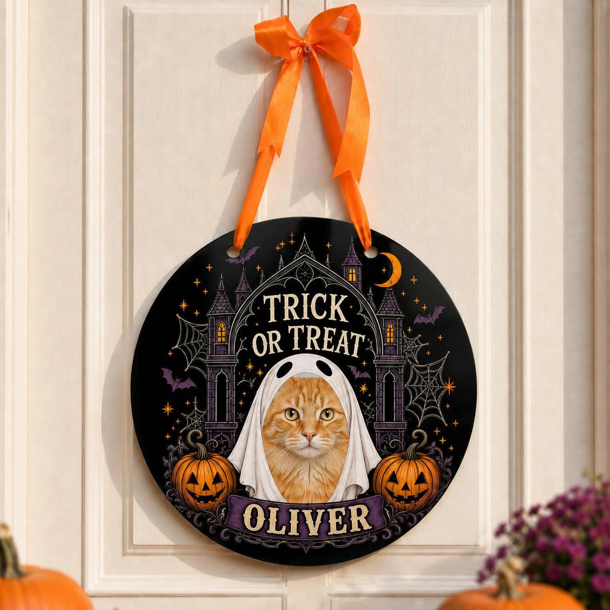 Custom Pet Portrait Halloween Sign