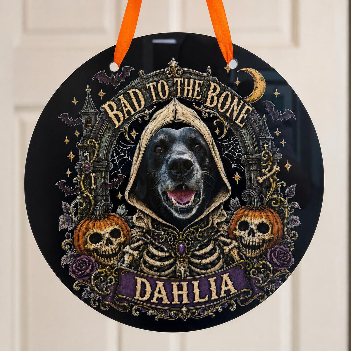 Custom Pet Portrait Halloween Sign