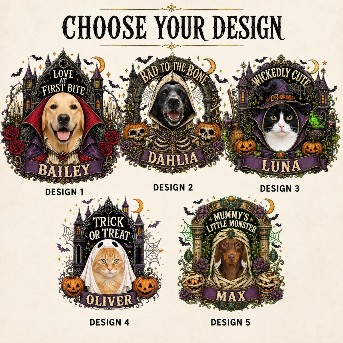 Custom Pet Portrait Halloween Sign
