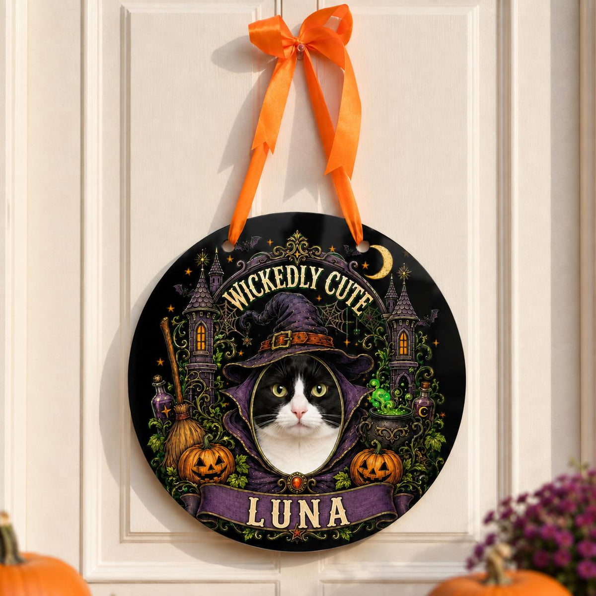 Custom Pet Portrait Halloween Sign