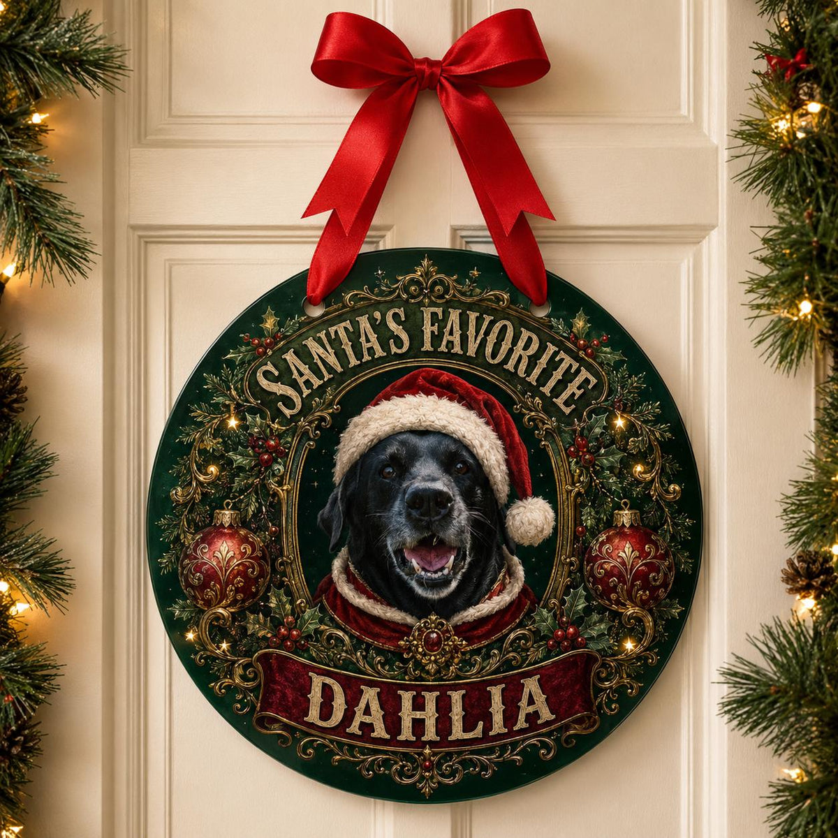 Custom Pet Portrait Christmas Sign