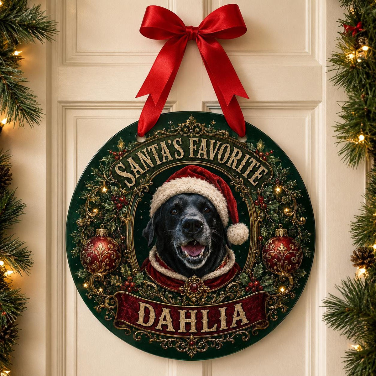 Personalized Pet Christmas Door Hanger
