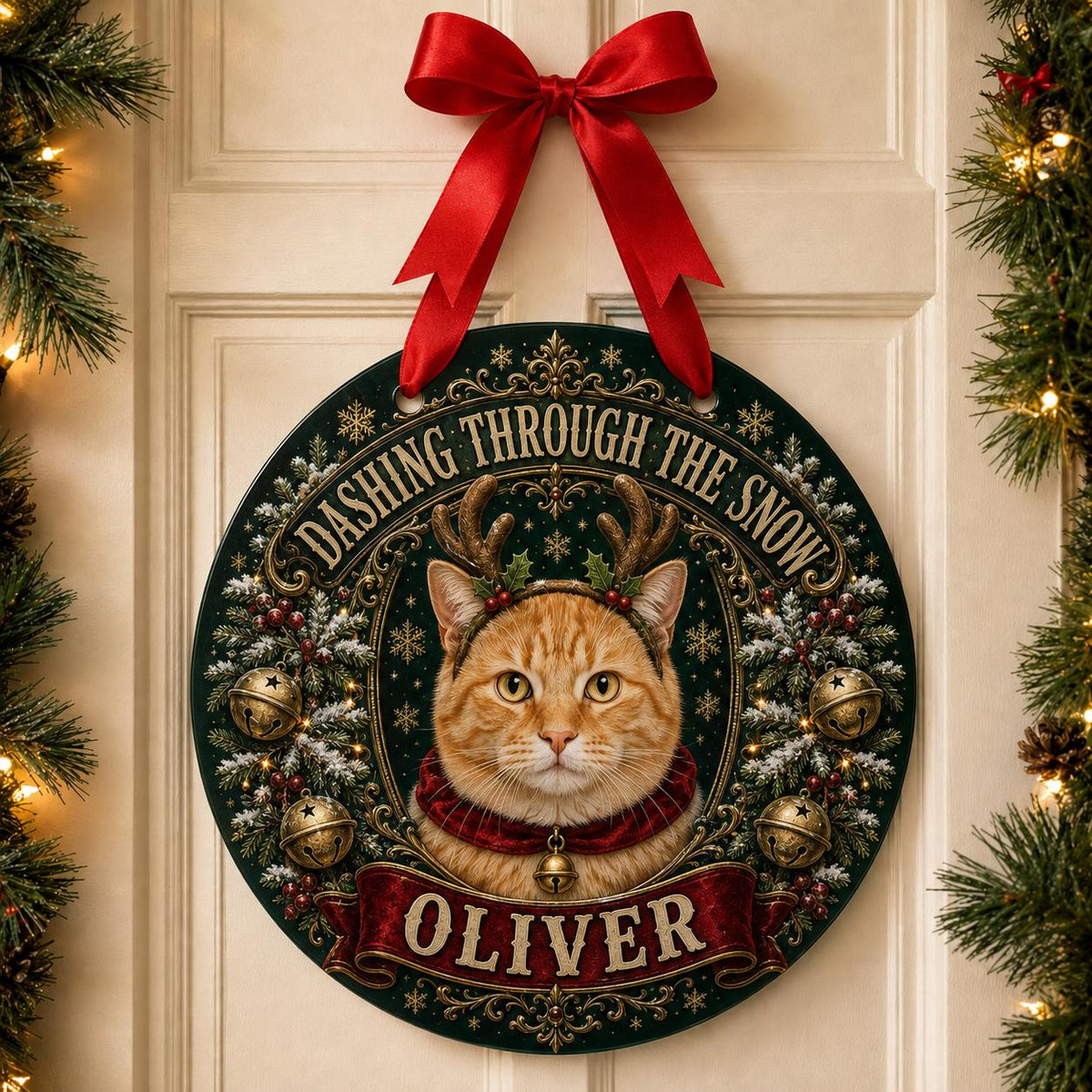 Custom Pet Portrait Christmas Sign